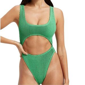 Good American Always Fits Metallic Cutout One-piece Swimsuit
